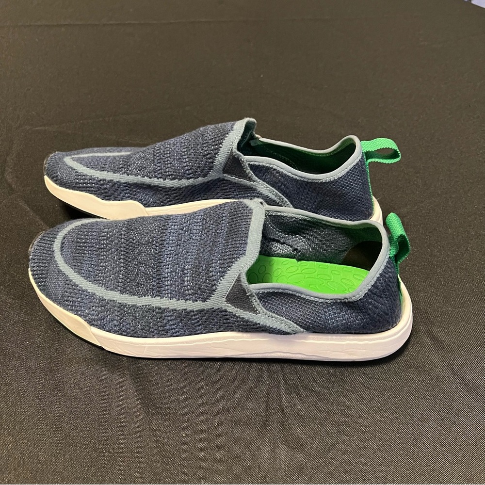 Sanuk Blue and Green Slip-On Sneakers with Stretchy Fit - Picture 2 of 7